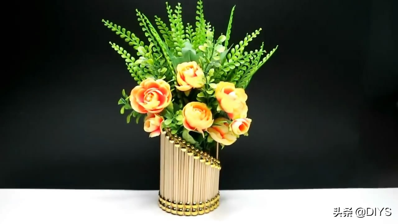 如何制作小花篮最简单的,简易竹签花篮手工制作视频