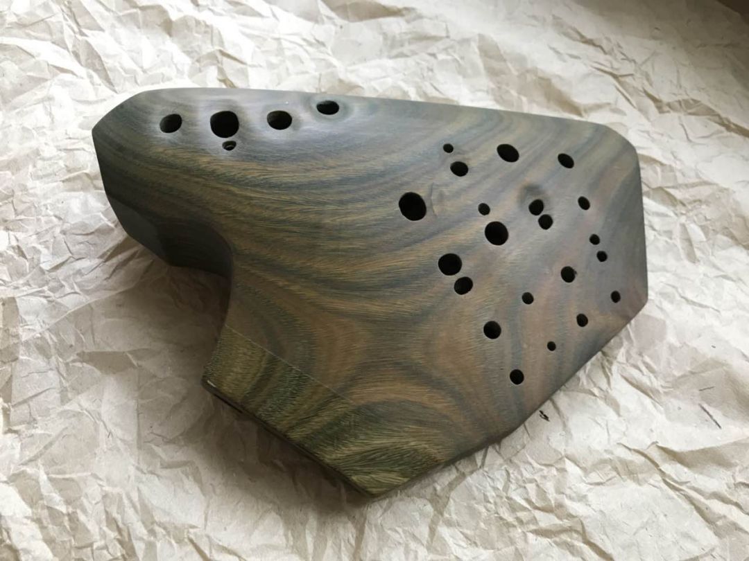 绿檀双圈竹节,绿檀陶笛