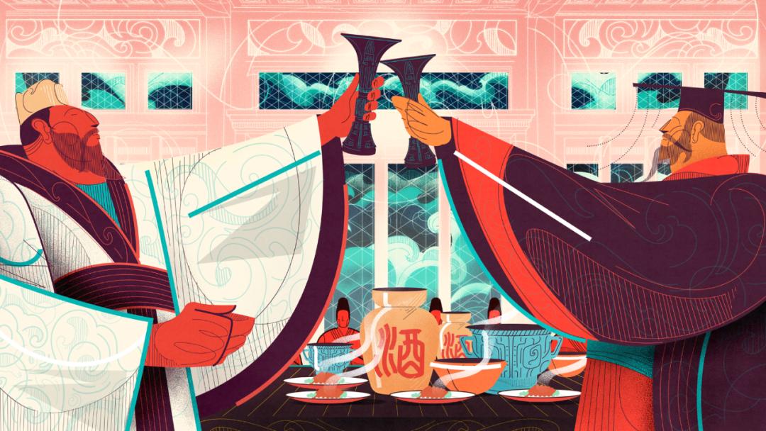 画面冲击感强烈的插画,这种手绘插画是用什么笔画的