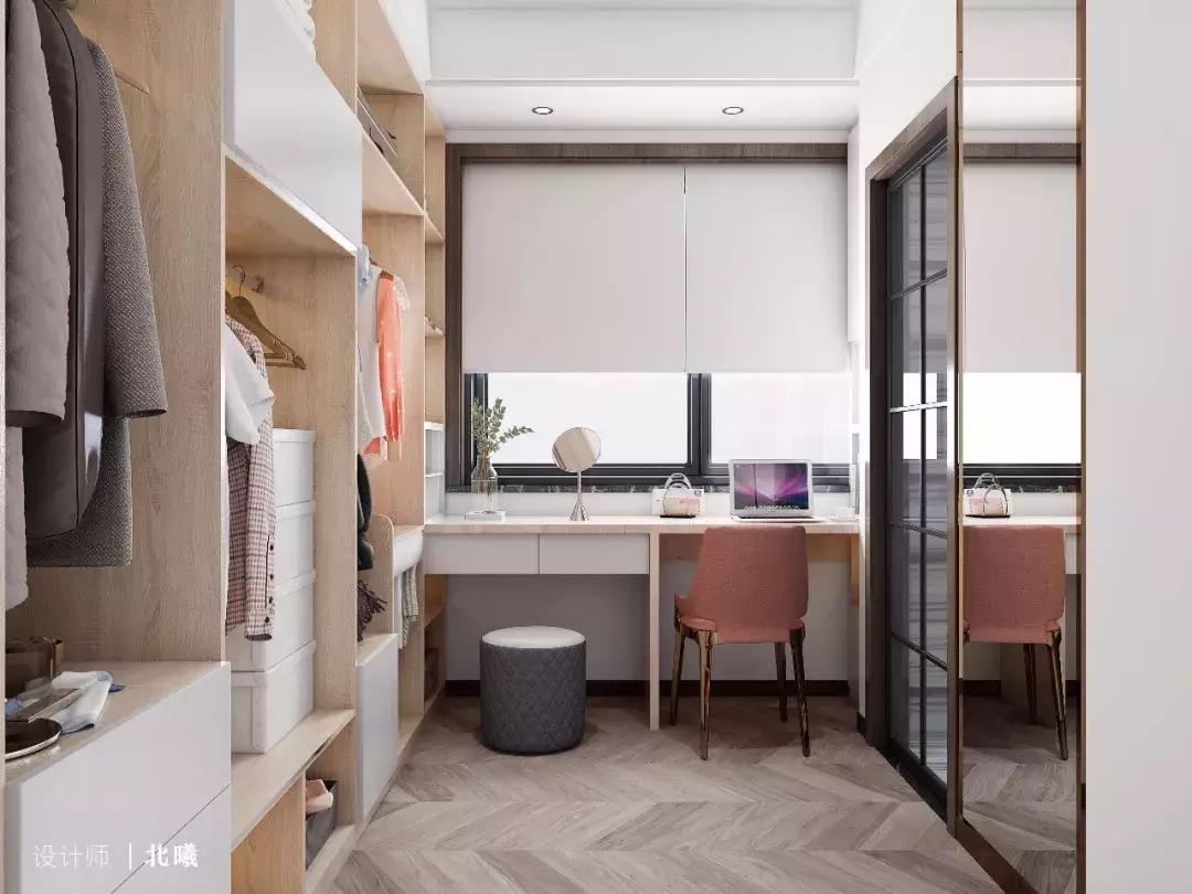 装修108平衣帽间2室一厅,126平主卧带衣帽间和卫生间效果图