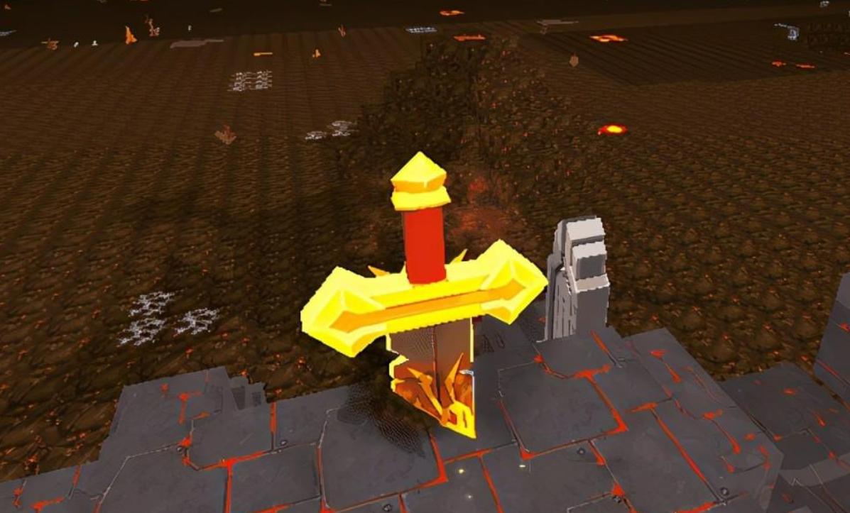 迷你世界完整烈焰圣剑的威力,迷你世界烈焰圣剑攻击力