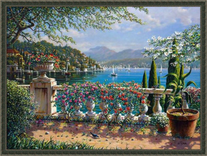 唯美风景头像油画,唯美乡村田园风景油画