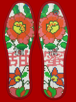 手工艺术鞋垫怎么绣,针孔手工艺术鞋垫