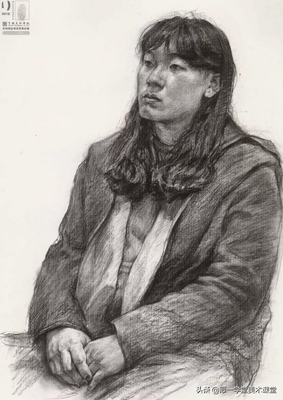 中国美院高分卷2020素描试卷,中国美院素描作品欣赏