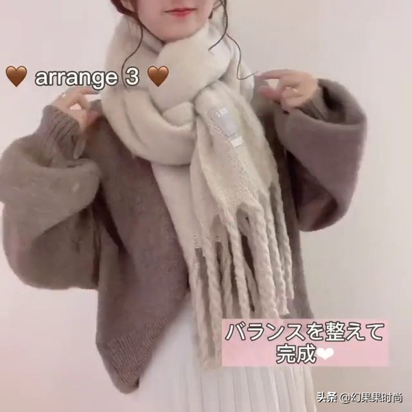 围巾系法麻花结,围巾的各种围法日系蝴蝶结