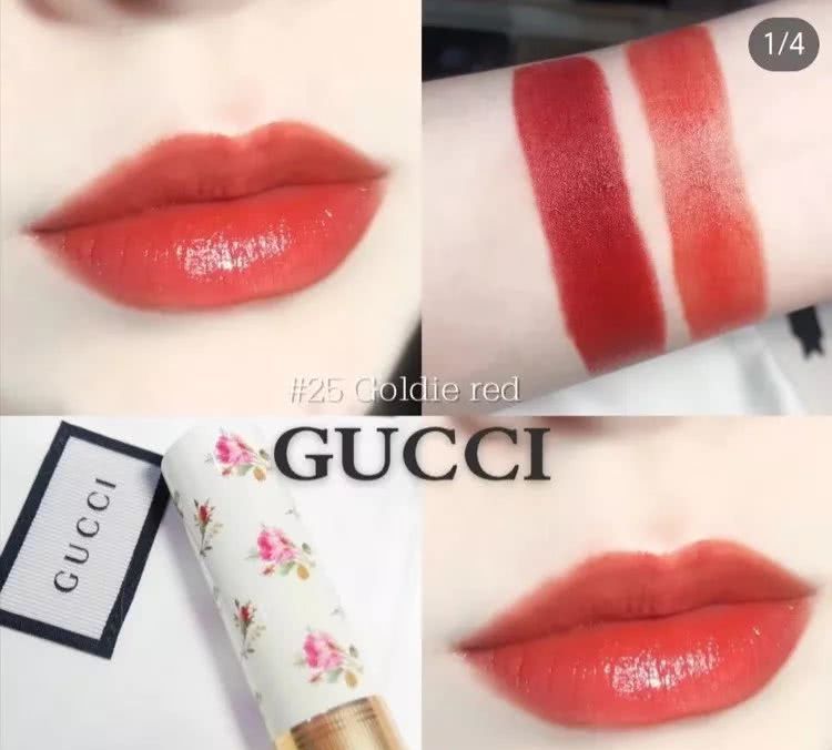 gucci口红哪个色号最值得买,gucci口红25号色碎花