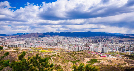 张家口八角台栈道入口,张家口八角台观景图