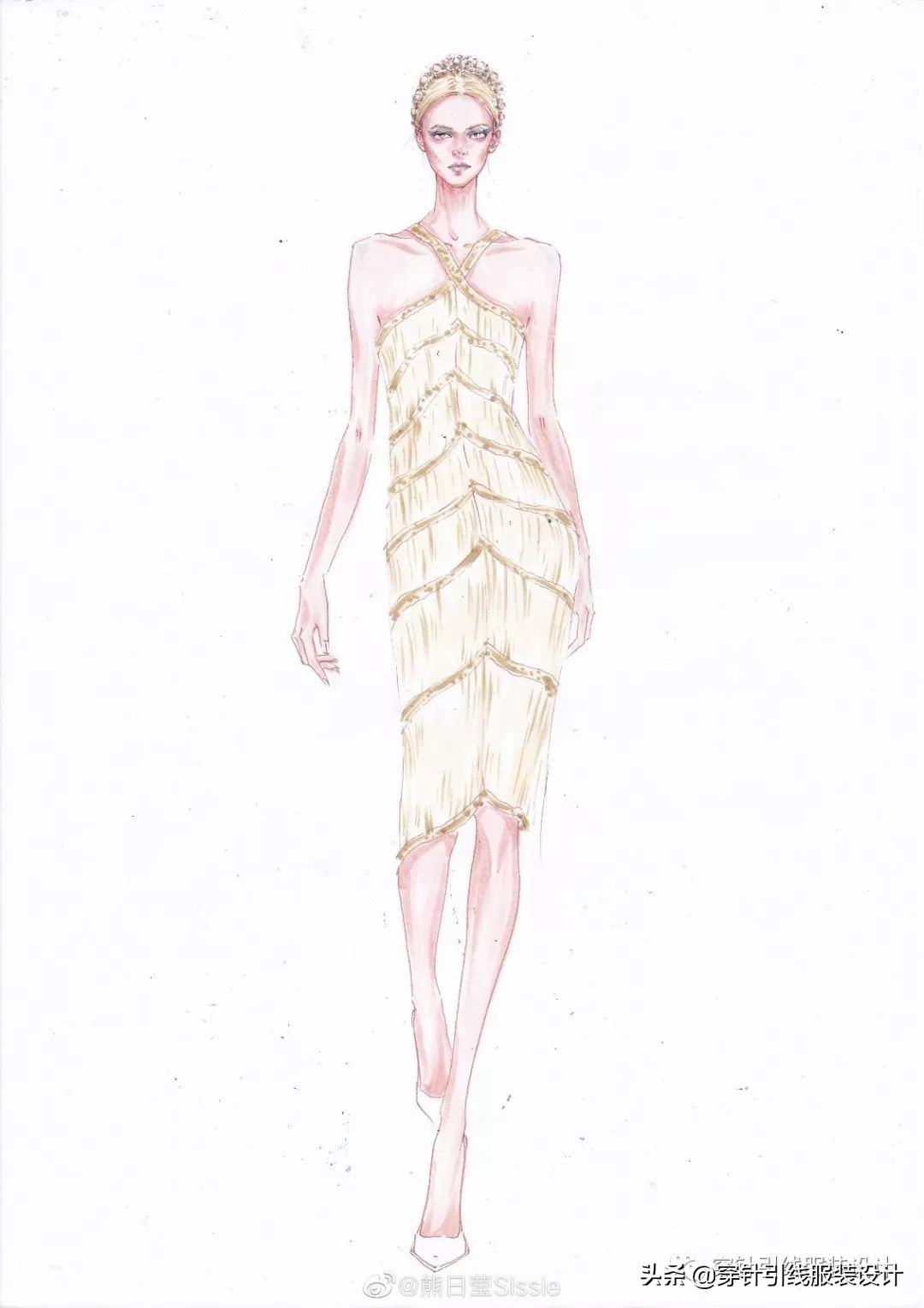 礼服服装效果图手绘,西装手绘服装效果图