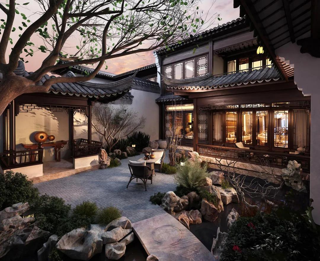 日式庭院景观设计3d图,日系庭院设计建模