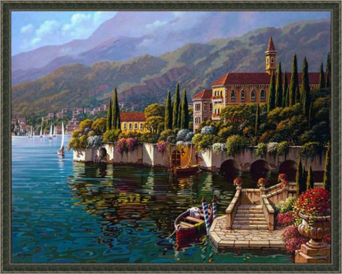 唯美风景头像油画,唯美乡村田园风景油画