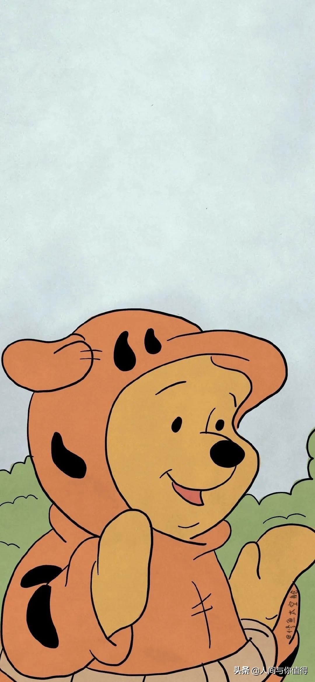 小熊维尼系列壁纸，好看又复古，太喜欢这种风格了