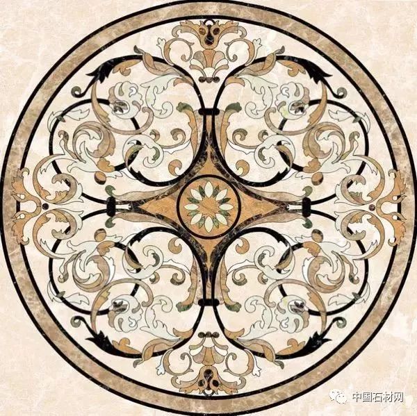 石材水刀加工方法,地面玄关石材水刀拼花效果图