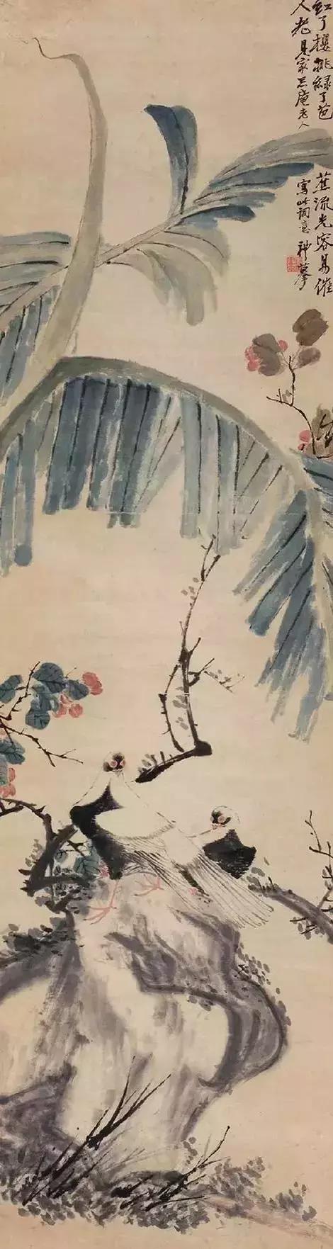 潘天寿100幅花鸟画欣赏,潘天寿花鸟画构图法