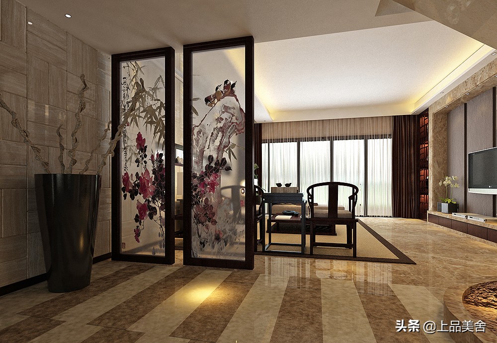 深圳夫妻装修350平复式楼，成熟稳重的中式风，客厅效果太惊艳