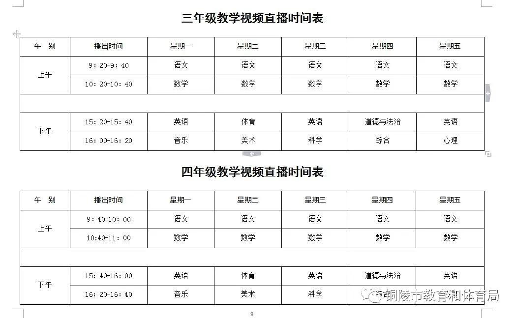 刚刚!铜陵市线上教育教学工作方案公布！含视频直播时间表