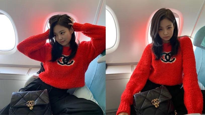 jennie小香风蝴蝶结,jennie同款紫色小香风搭配