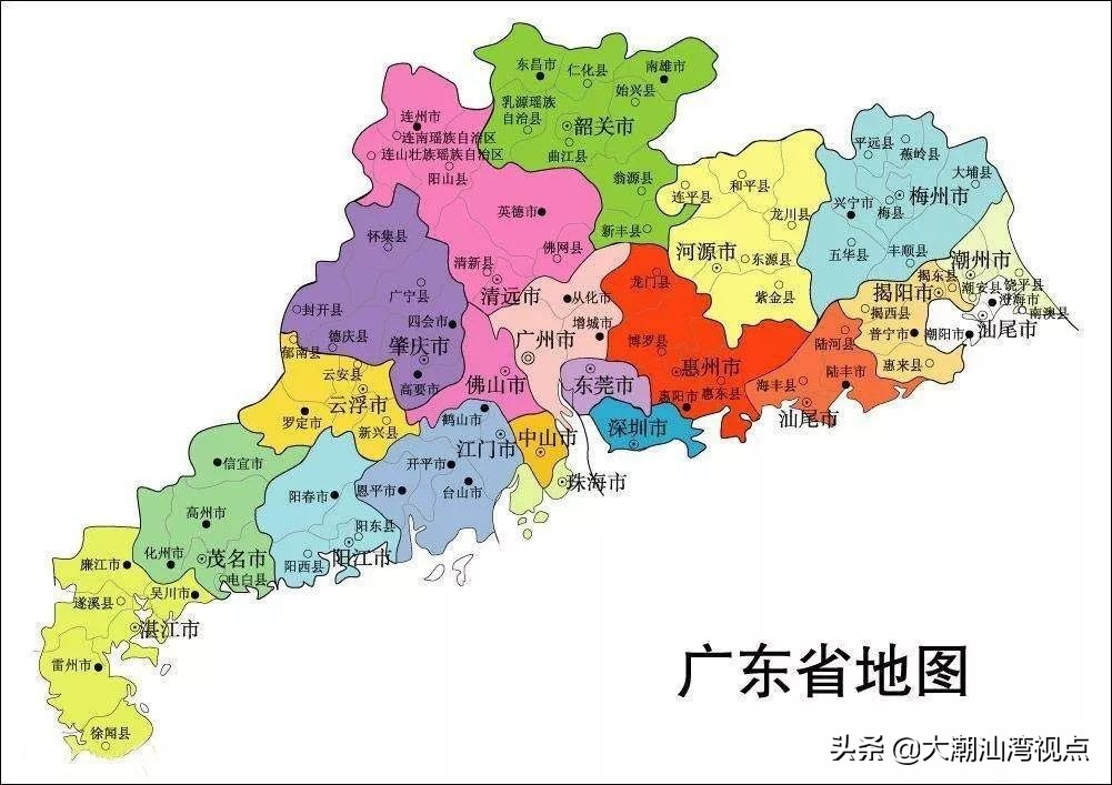 广东省各个城市的标志,广东21个城市地理排名