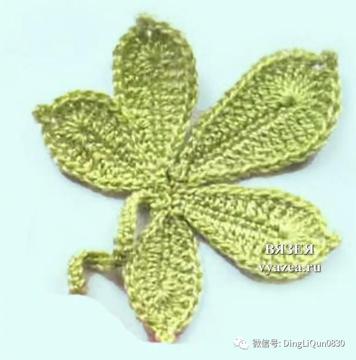 树枝树叶的编织图解,树叶钩针编织教程图解