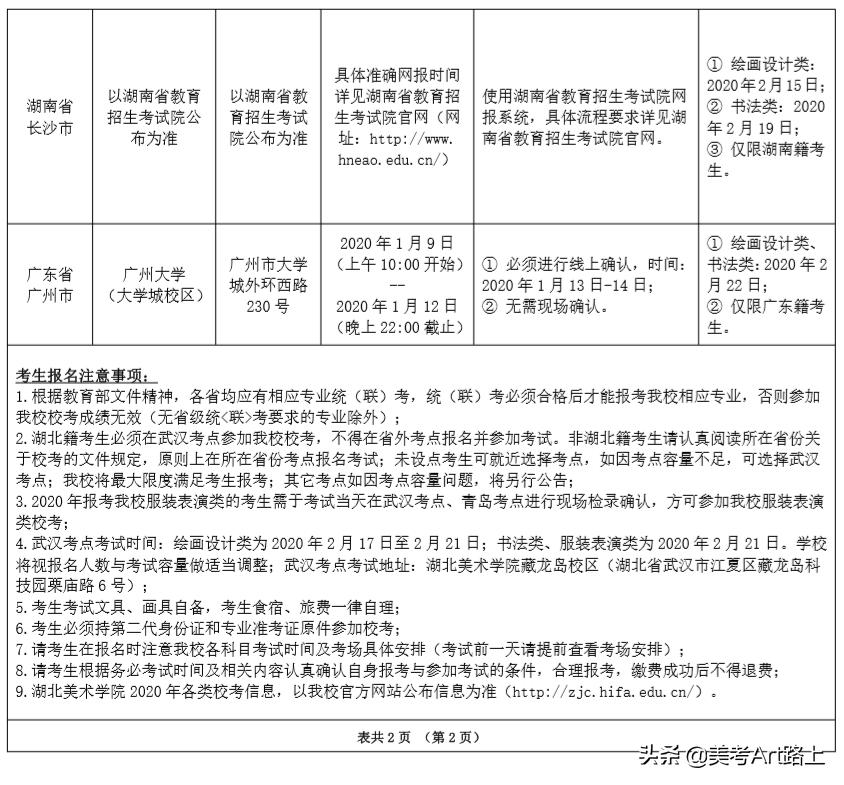 湖北美院官网招生简章,八大美院2023招生简章