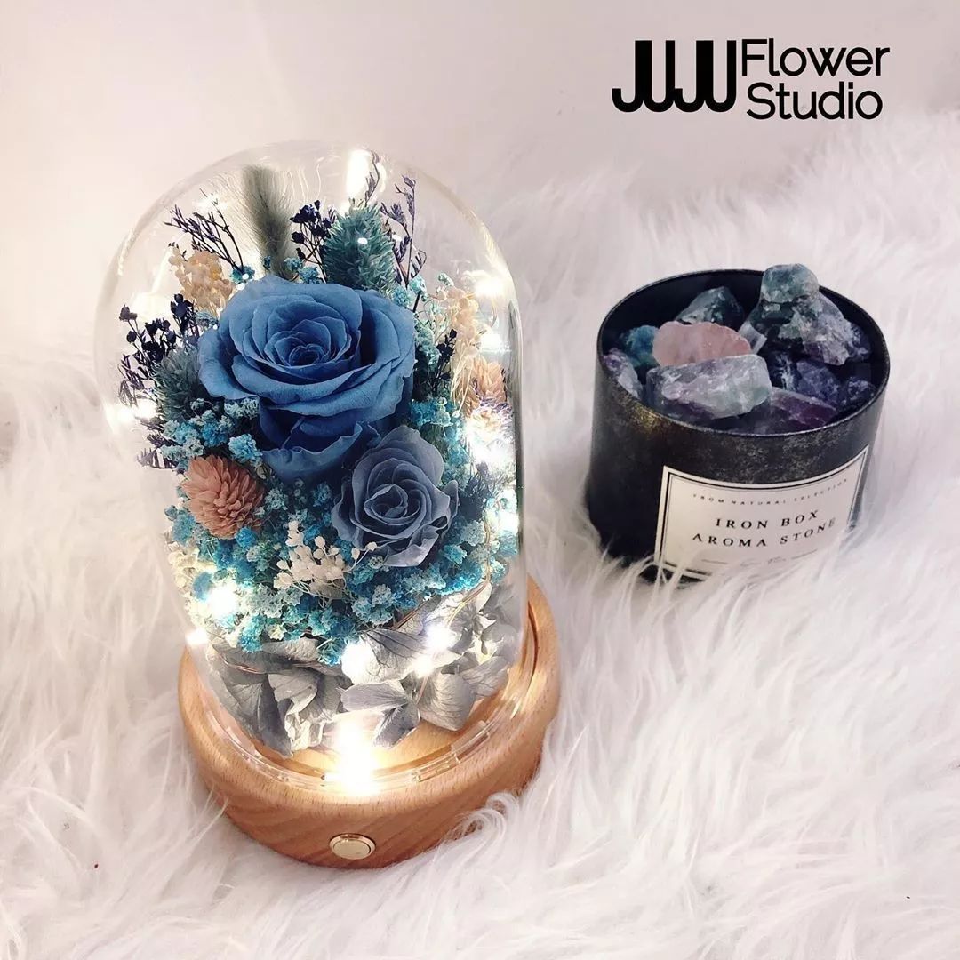 新款永生花玻璃罩,玻璃罩永生花手工diy制作