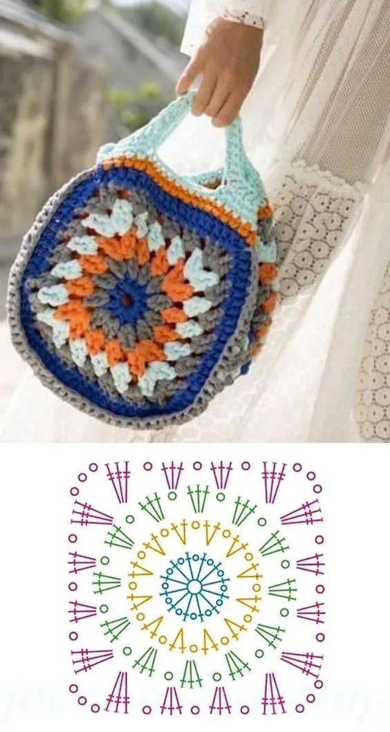 日本高级钩针祖母方格花片图解,祖母方格钩针教程值得学