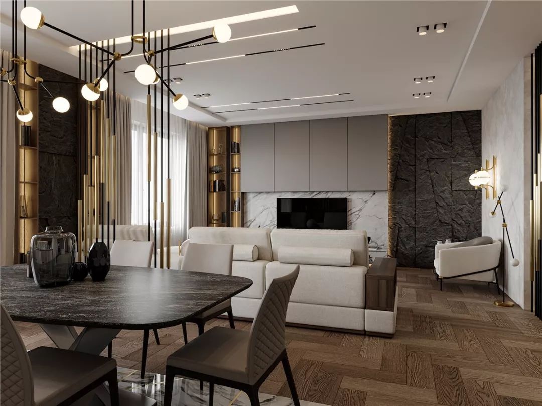 现代简约风在奢华中自由游走，这样的家谁不爱？