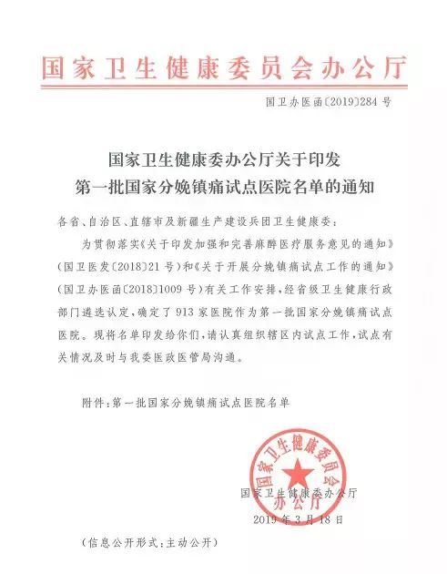 全国第一批无痛分娩试点医院公布,国家级无痛分娩试点医院
