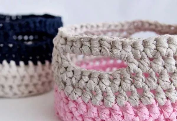 钩针收纳篮编织图解,钩针储物篮的图解