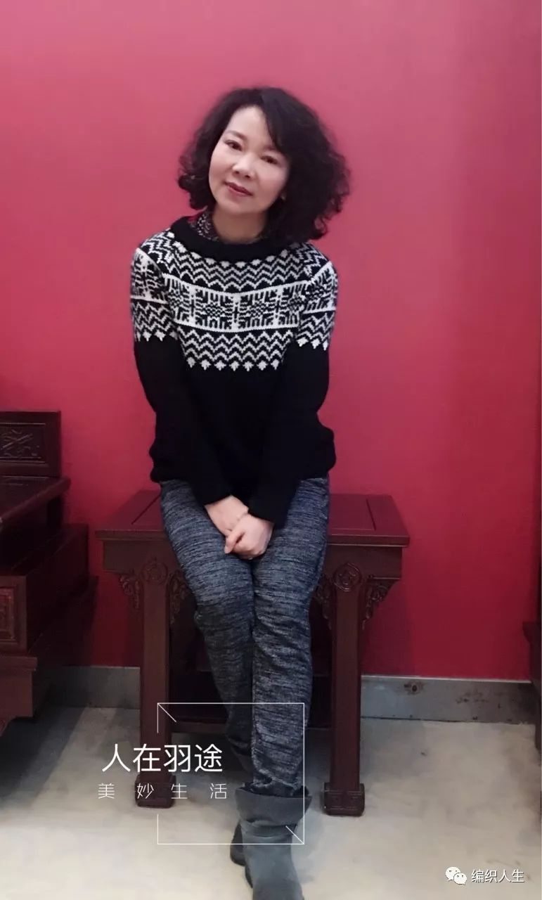 星空黑白提花毛衣编织图解,秋冬针织提花打底衫黑白
