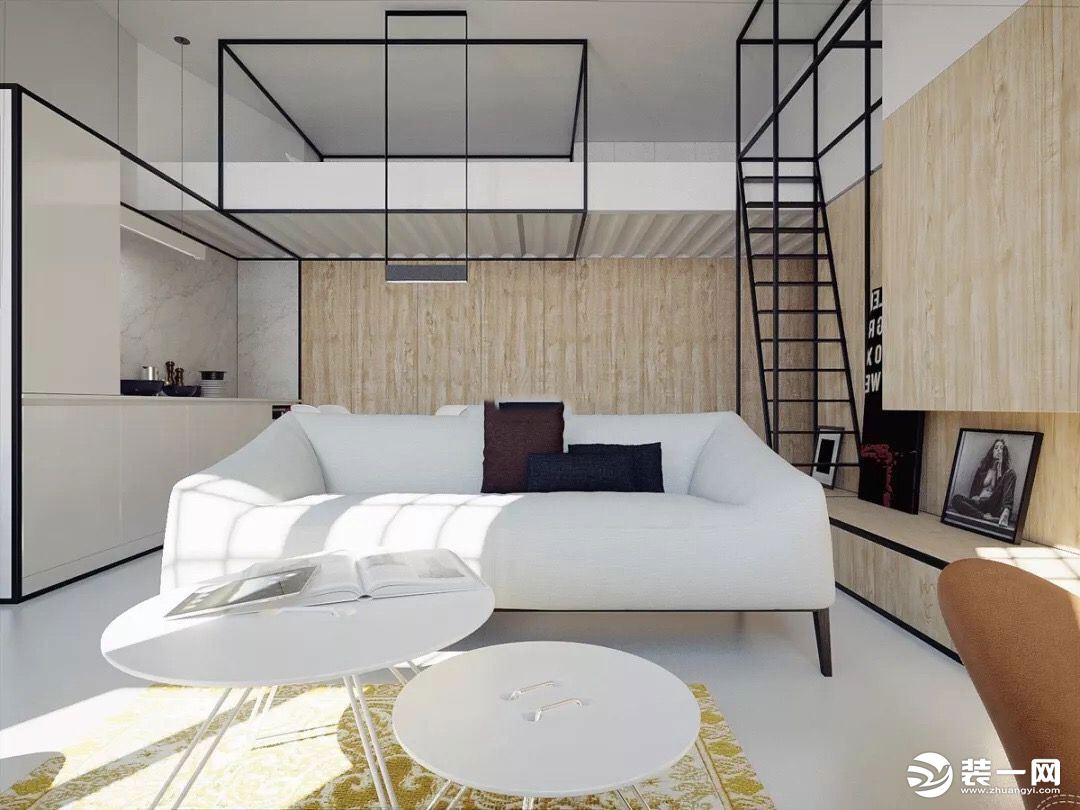 20-30平loft装修效果图,60平米层高4.5米loft装修效果图