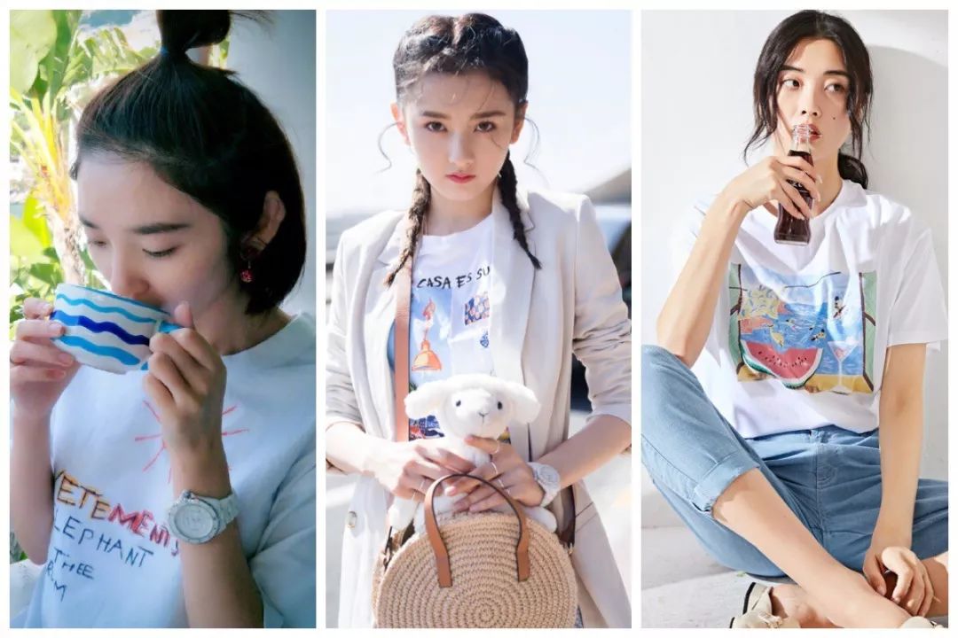 刘雯娜扎穿着puma,娜扎孙怡跨年衣服撞衫