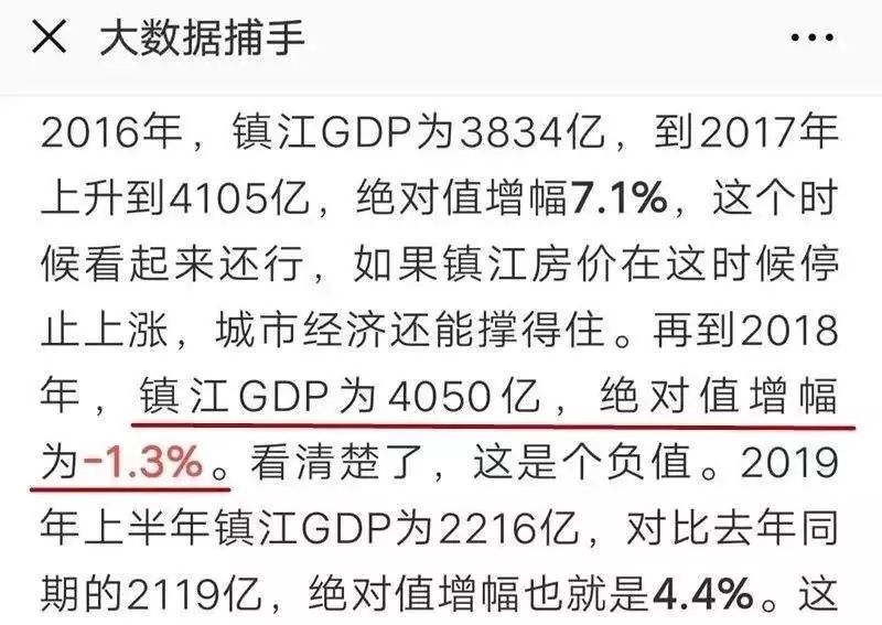 2018镇江前三季度gdp,镇江gdp负增长的原因