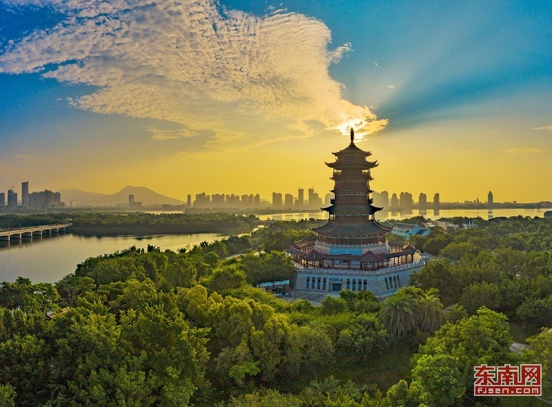 厦门园博苑美景图片,厦门园博苑晚霞