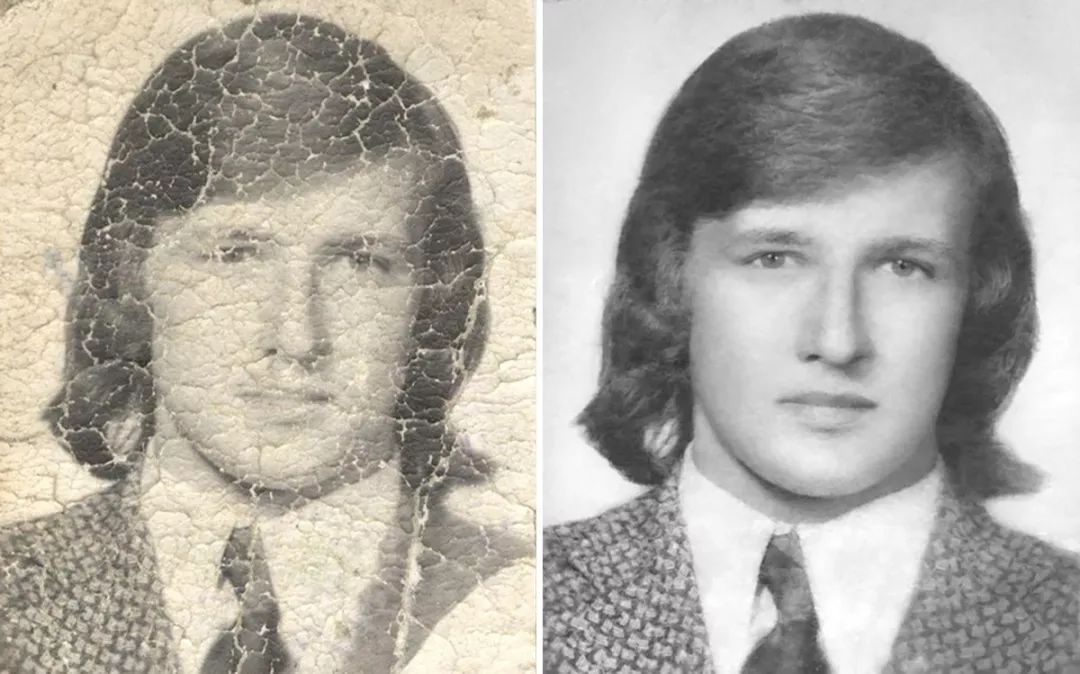 原来的老照片修复一下,修复污损老照片