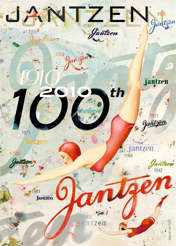 百年经典泳装点亮水立方,jantzen羊毛泳衣
