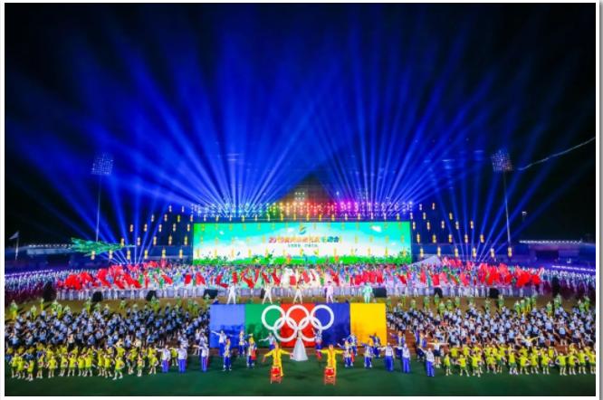 黄冈校运会开幕式入场表演,美爆了黄冈市五运会开幕式