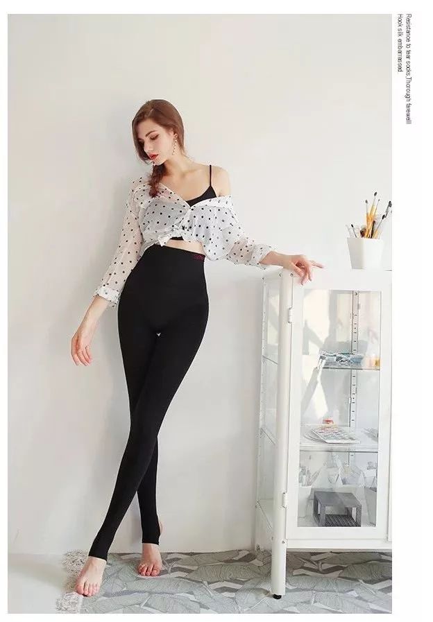 美腿透肤一体袜加绒,双层透肤袜光腿神器秋冬