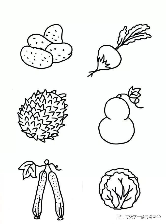 简笔画菜园子各种蔬菜水果图片,儿童简笔画蔬菜和水果
