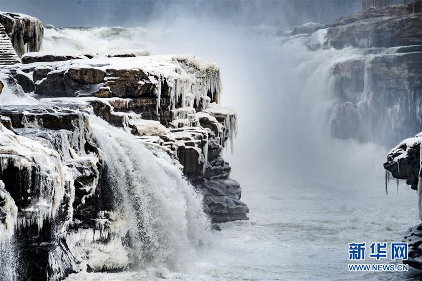 壶口冰瀑的照片,壶口瀑布冰瀑图片