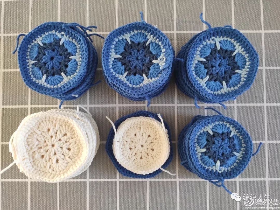 新手也能学会!毛线编织钩针非洲菊拼花鲸鱼(附图解)