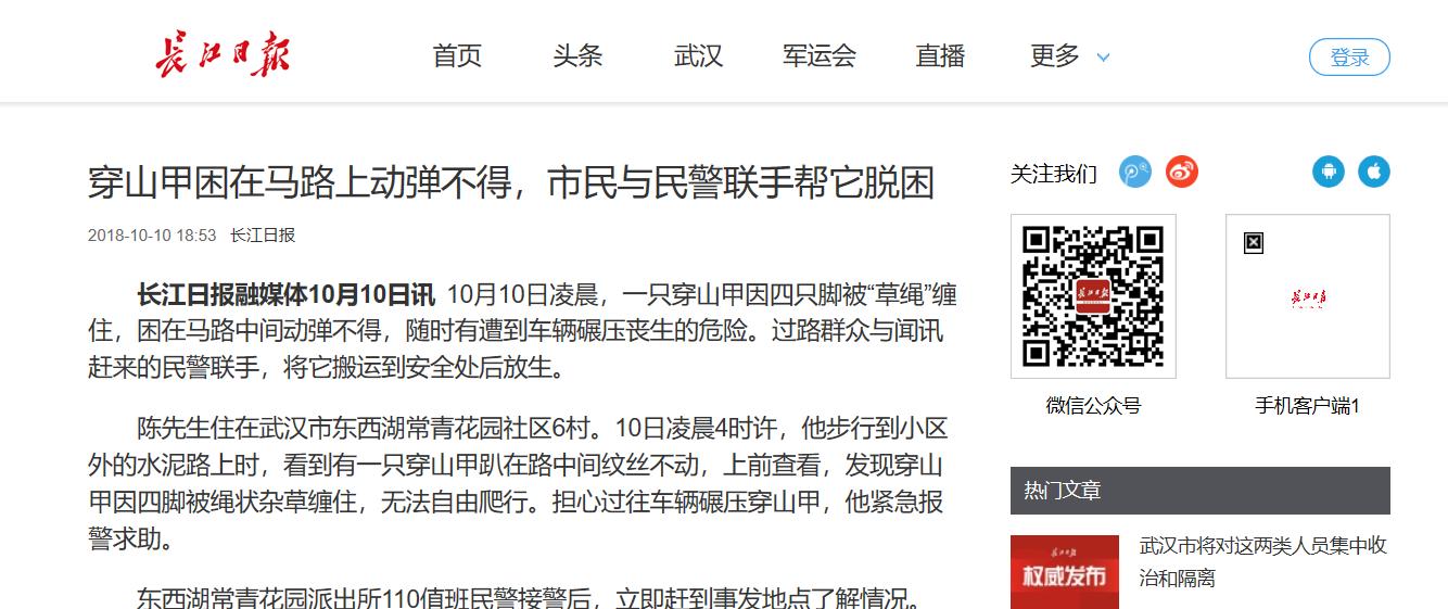 *私走**穿山甲上发现冠状病毒，与新冠相似度约9成