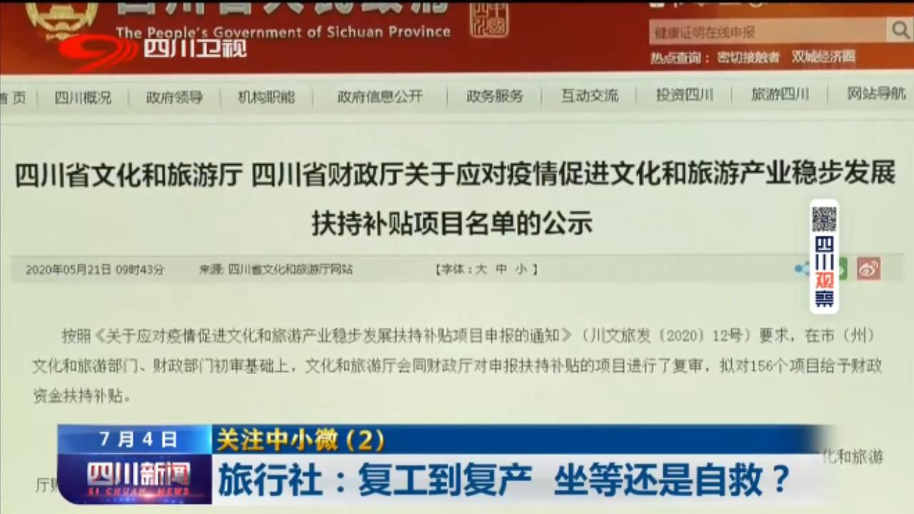 四川新闻|关注中小微②旅行社:复工到复产坐等还是自救?
