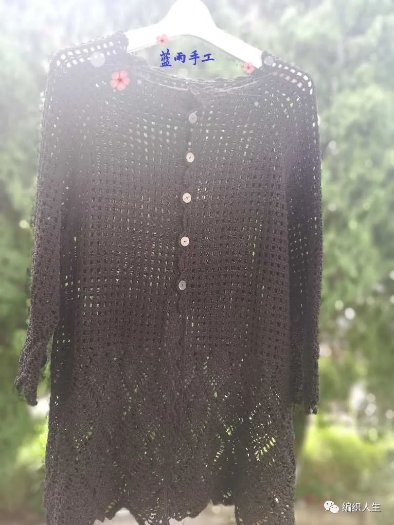 粗蕾丝线钩针编织夏季开衫,钩针蕾丝长款开衫图解