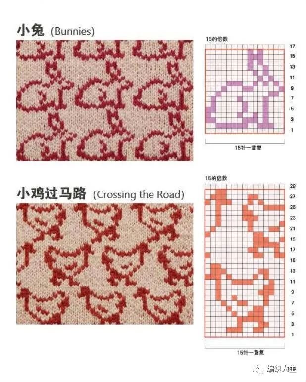 儿童毛衣图案配色和图解,从上往下织的配色毛衣图解