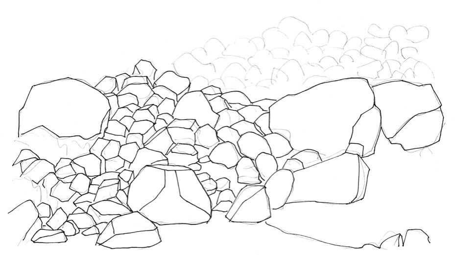 钢笔画石头画法,汤问钢笔画石头入门