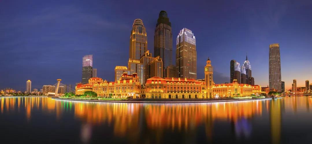 天津绝美夜拍,天津超美晚霞