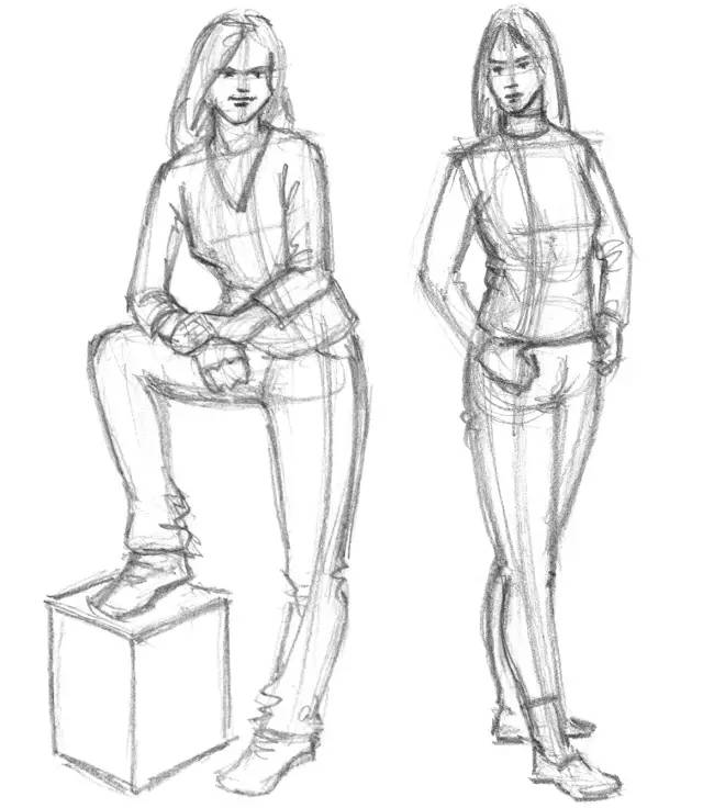 线稿构图快速入门,人物构图线稿教程