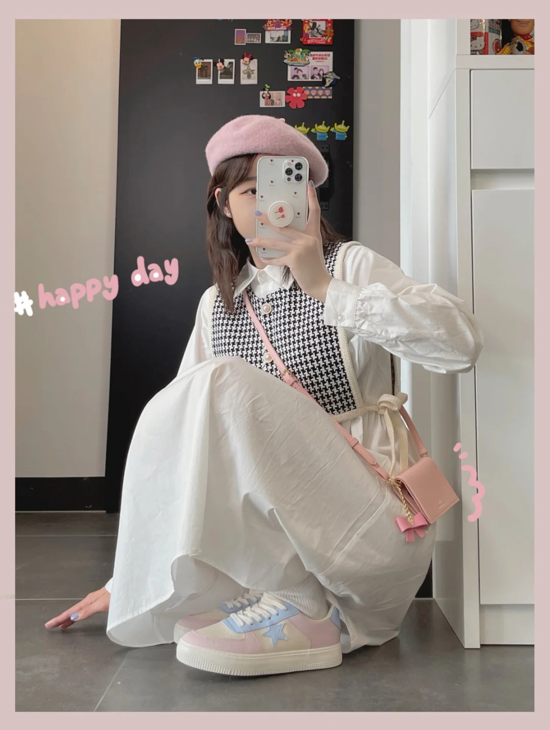 春日甜系穿搭,春日甜美通勤穿搭