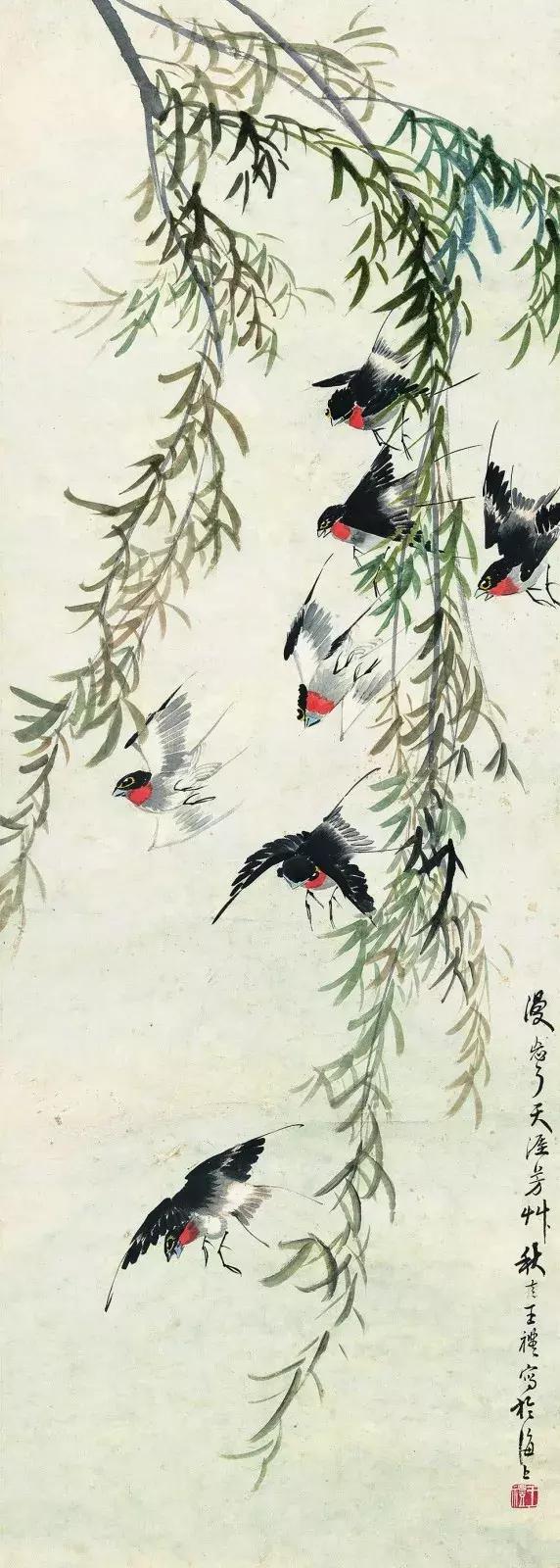 潘天寿100幅花鸟画欣赏,潘天寿花鸟画构图法