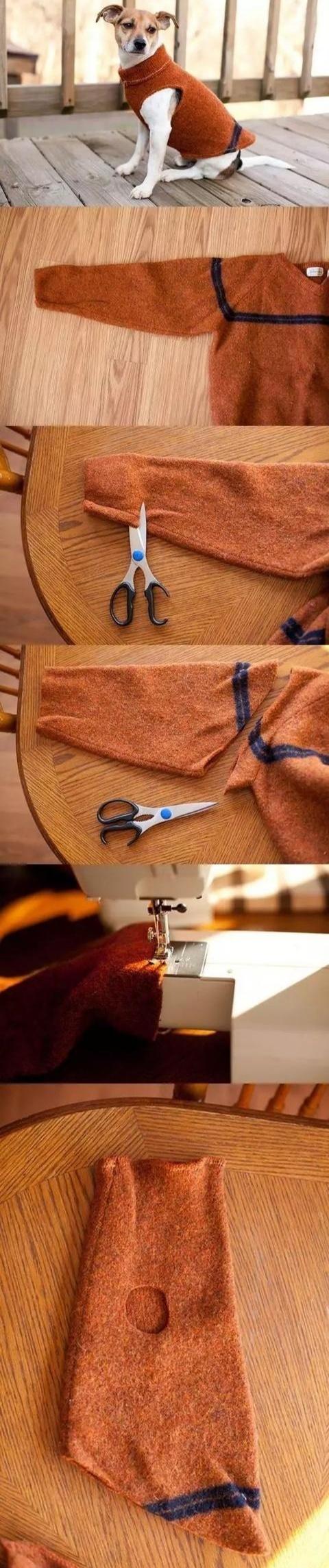 旧衣服做狗狗衣服步骤图片,旧衣服改狗狗四脚棉服视频